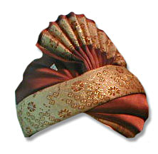  Silk Turban - Brown | Pakistani Dresses in USA- Image 1