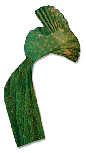  Silk Turban - Green   | Pakistani Dresses in USA- Image 1