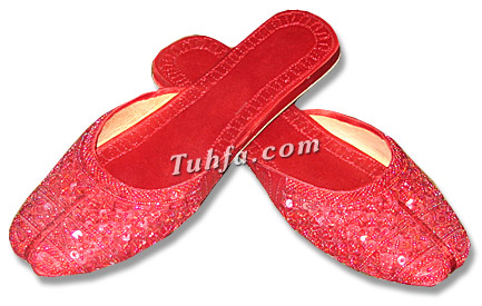  Ladies Slip-on khussa- Red | Pakistani Dresses in USA- Image 1