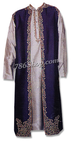 Raw Silk Gown Suit | Pakistani Mens Suits Online