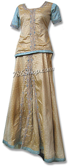  Fawn Jamawer Lehnga  | Pakistani Wedding Dresses- Image 1