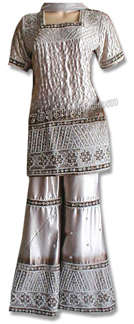  Satin Silk Sharara   | Pakistani Wedding Dresses- Image 1