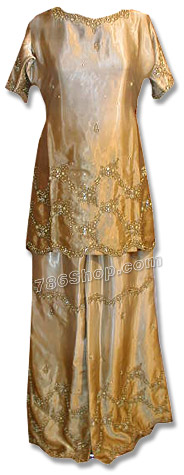  Pistachio Green Satin Silk Sharara | Pakistani Wedding Dresses USA- Image 1