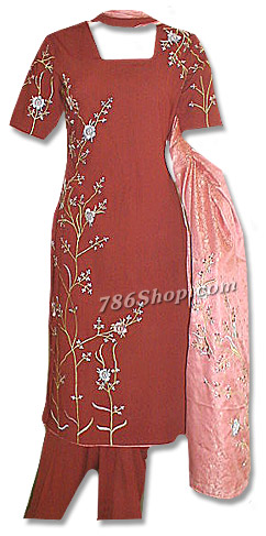  Maroon Wool Pitch Suit | Pakistani Dresses in USA- Image 1
