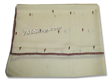  Off White Pashmina Shawl | Pakistani Dresses in USA- Image 1