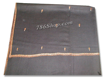  Black Pashmina Shawl | Pakistani Dresses in USA- Image 1