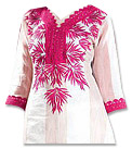 White/Hot Pink Georgette Suit- Pakistani Casual Dress