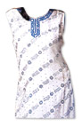 White/Blue Georgette Trouser Suit- Pakistani Casual Dress