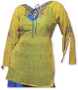 Yellow/Blue Chiffon Suit- Indian Semi Party Dress