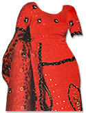 Red Katan Silk Lehnga- Pakistani Bridal Dress