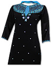 Black/Turquoise Chiffon Suit- Indian Semi Party Dress