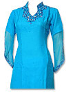 Turquoise Chiffon Suit - Indian Semi Party Dress