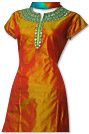 Orange/Green Pure Silk Suit