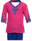 Shocking Pink/Blue Georgette Suit