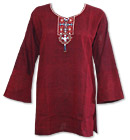 Maroon Khaddi Cotton Kurti 