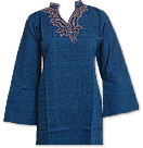 Navy Blue Khaddi Cotton Kurti