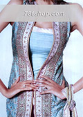 Sky Blue Zarri Jamawar Suit- Pakistani Formal Designer Dress
