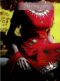 Red Chiffon Trouser Suit- Indian Designer Dress