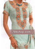 Light Turquoise Chiffon Suit- Pakistani Formal Designer Dress