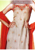 Grey Chiffon Trouser Suit- Pakistani Party Wear Dress