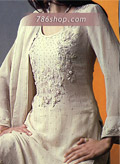 Off-White Chiffon Trouser Suit- Pakistani Formal Designer Dress