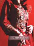 Red Silk Suit- Pakistani Formal Designer Dress