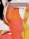 Orange/Pink Chiffon Trouser Suit- Pakistani Formal Designer Dress