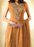 Light Brown Chiffon Suit- Pakistani Party Wear Dress