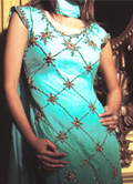 Sea Green Silk Suit- Pakistani Party Wear Dress