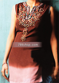 Brown Chiffon Trouser Suit- Pakistani Party Wear Dress