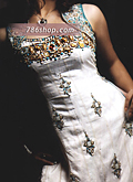 White Silk Suit- Pakistani Formal Designer Dress