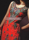 Red/White Silk Suit- Pakistani Party Wear Dress