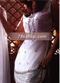 White Chiffon Trouser Suit- Pakistani Formal Designer Dress