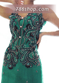 Green Chiffon Lehnga- Pakistani Party Wear Dress