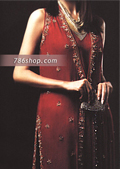 Maroon Chiffon Trouser Suit- Pakistani Formal Designer Dress