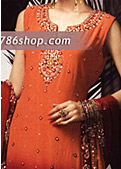 Orange/Maroon Chiffon Suit- Pakistani Formal Designer Dress