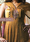 Mustard/Blue Chiffon Suit- Pakistani Formal Designer Dress