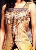 Golden Chiffon Trouser Suit- Pakistani Party Wear Dress