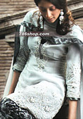 Light Grey Chiffon/Jamawar Suit- Pakistani Formal Designer Dress