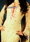 Cream Chiffon Suit- Pakistani Party Wear Dress