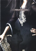 Black Crinkle Chiffon Suit- Pakistani Party Wear Dress