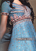 Turquoise Chiffon Suit- Pakistani Formal Designer Dress