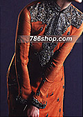 Rust Orange Chiffon Suit- Pakistani Formal Designer Dress