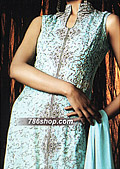 Turquoise Silk Suit - Pakistani Party Wear Dress