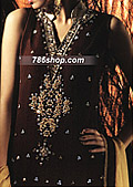 Dark Brown Chiffon Suit- Pakistani Party Wear Dress