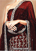 Maroon Silk Suit- Pakistani Formal Designer Dress