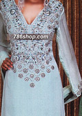 Light Turquoise Chiffon Suit    - Pakistani Formal Designer Dress