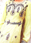 Yellow/Purple Chiffon Suit    - Pakistani Formal Designer Dress