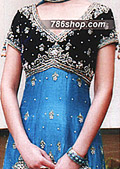 Black/Blue Chiffon Suit- Pakistani Formal Designer Dress