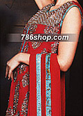 Red Chiffon Suit - Pakistani Formal Designer Dress